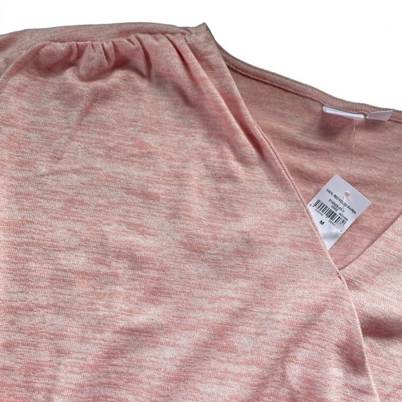 NWT Gap Long Sleeve Faux Wrap Top in Pink Slipper, Size Medium, Cottagecore - Picture 4 of 9